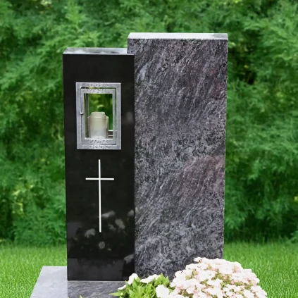 Urnengrabstein Indian Black Orion poliert