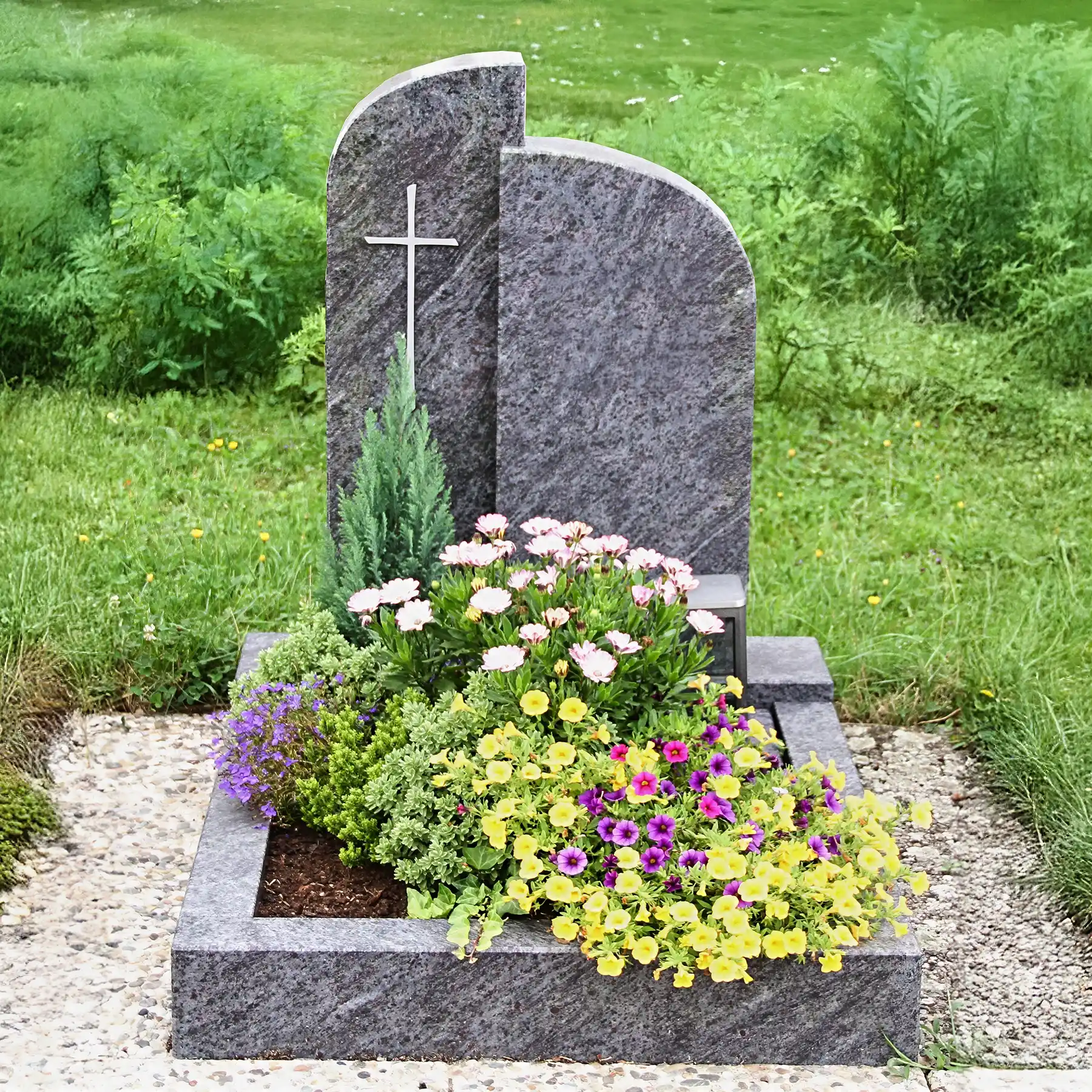 Urnengrabstein Orion blau poliert
