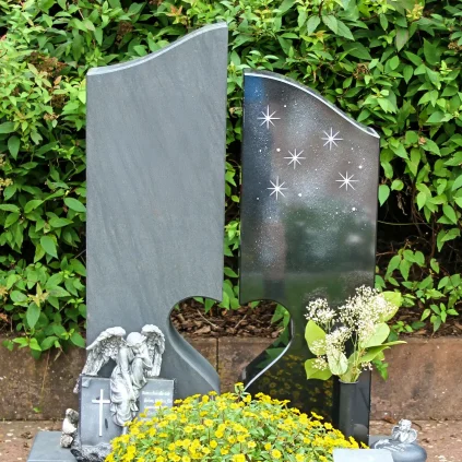 Urnengrabstein zweiteilig modern